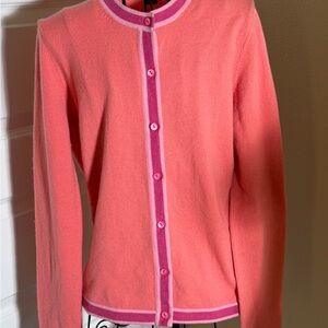 Saks Fifth Avenue Vintage Cashmere Coral Pink Cardigan